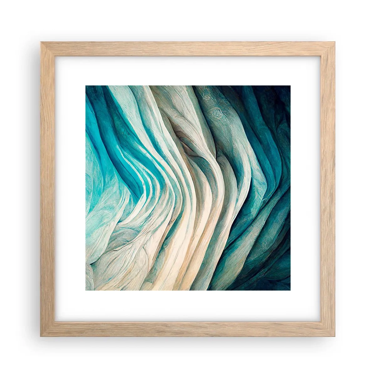 Poster in einem Rahmen aus heller Eiche - Blaue Unersättlichkeit - 30x30 cm