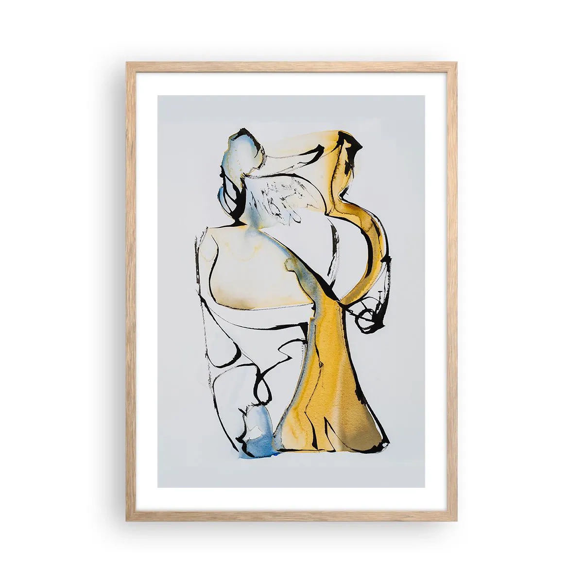 Poster in einem Rahmen aus heller Eiche - Abstraktion aus Glas - 50x70 cm