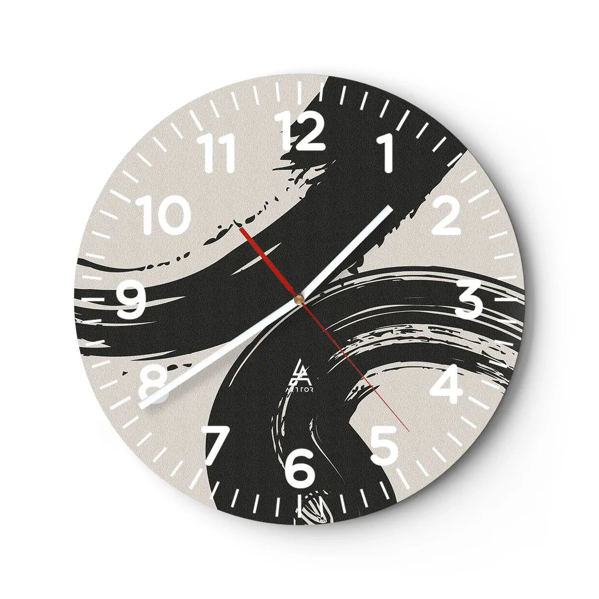 Wanduhr - Glasuhr - Ausladend und kreisförmig - 40x40 cm