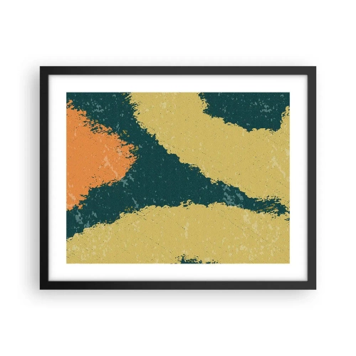 Poster in einem schwarzem Rahmen - Abstraktion – langsame Bewegung - 50x40 cm