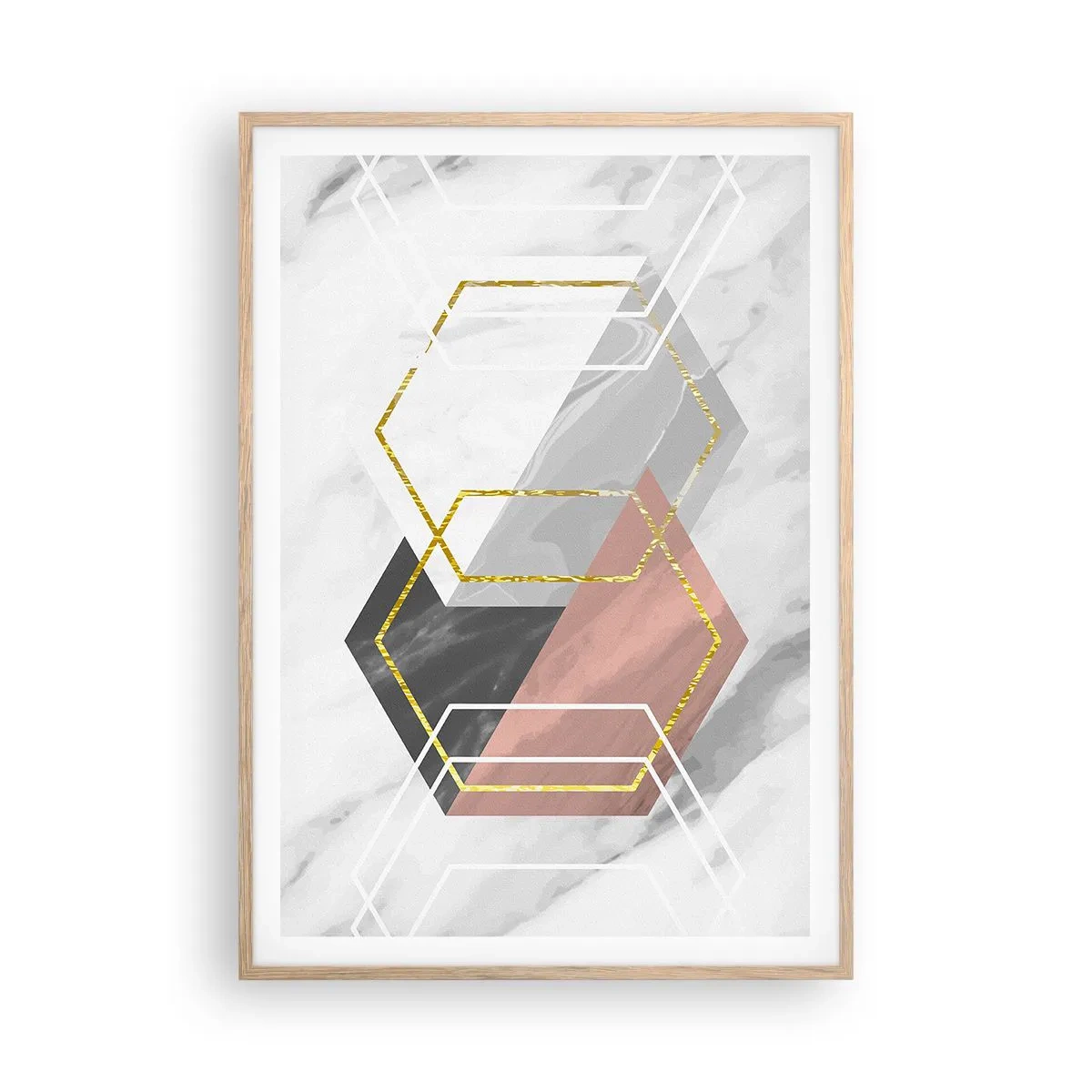 Poster in einem Rahmen aus heller Eiche - Kettenkomposition - 70x100 cm