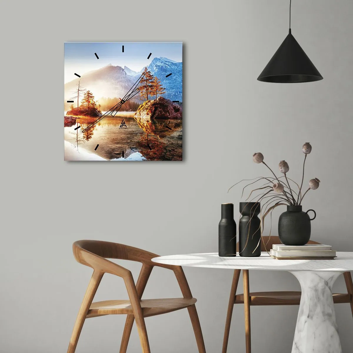 Wanduhr - Glasuhr - Natur in neuem Licht - 30x30 cm