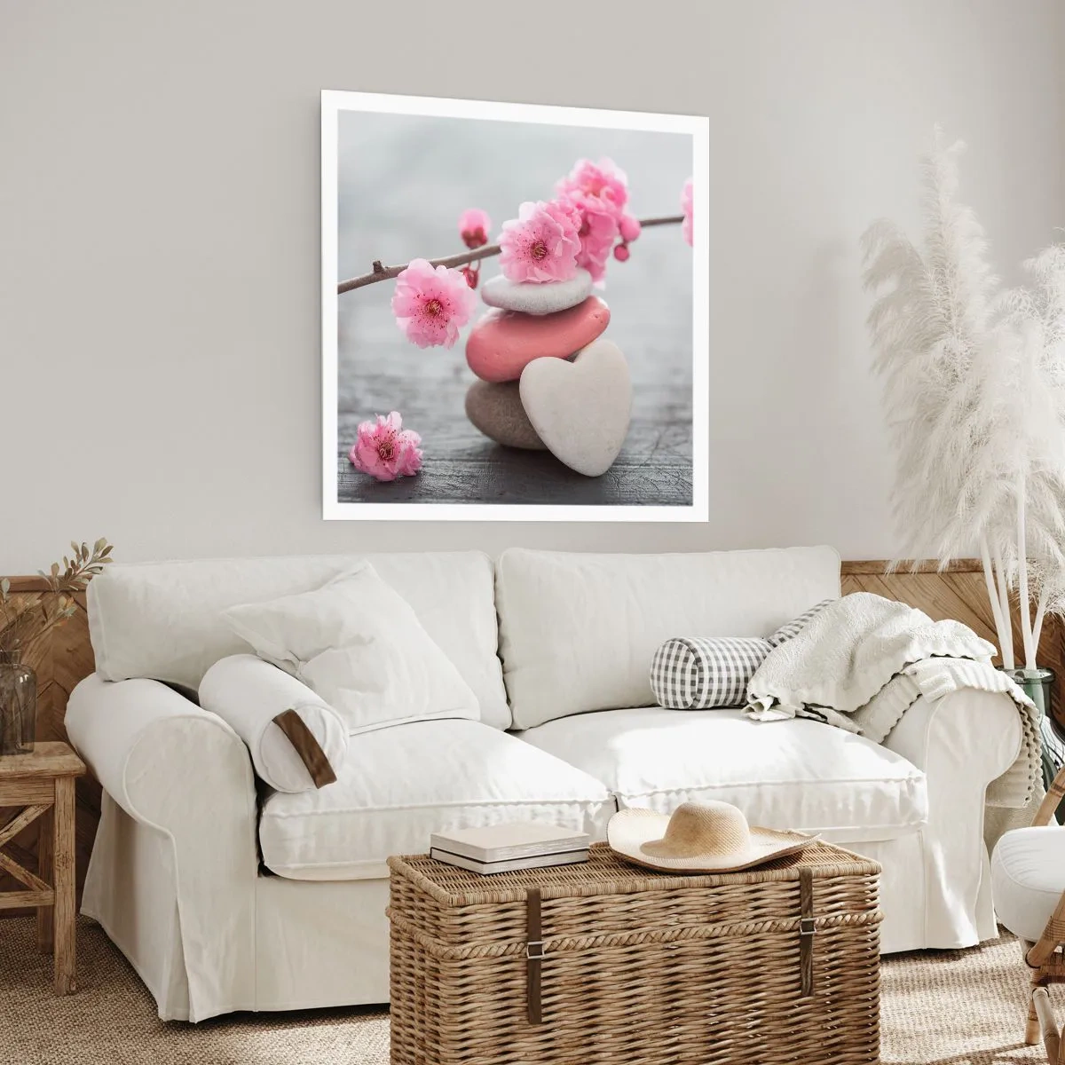 Poster - Glückseligkeit mit einer Kirschblüte - 60x60 cm