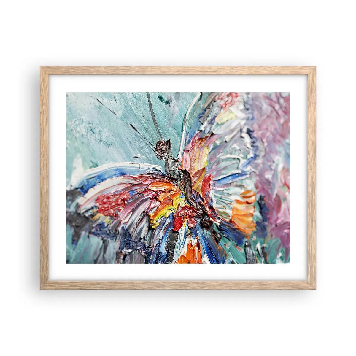 Poster in einem Rahmen aus heller Eiche - Von der Natur gemalt - 50x40 cm