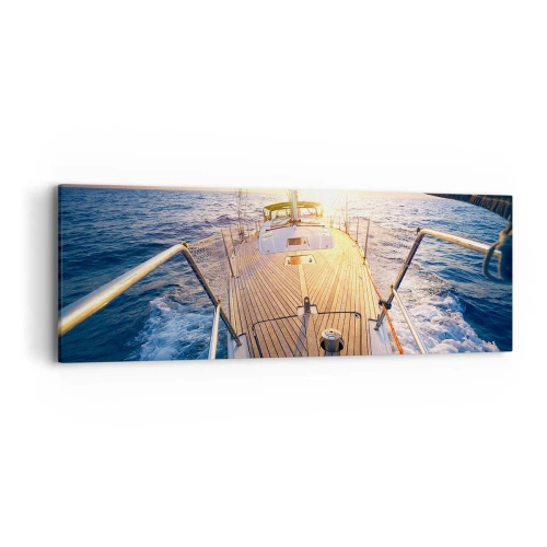 Bild auf Leinwand - Leinwandbild - Laufen unter den Wellen - 90x30 cm