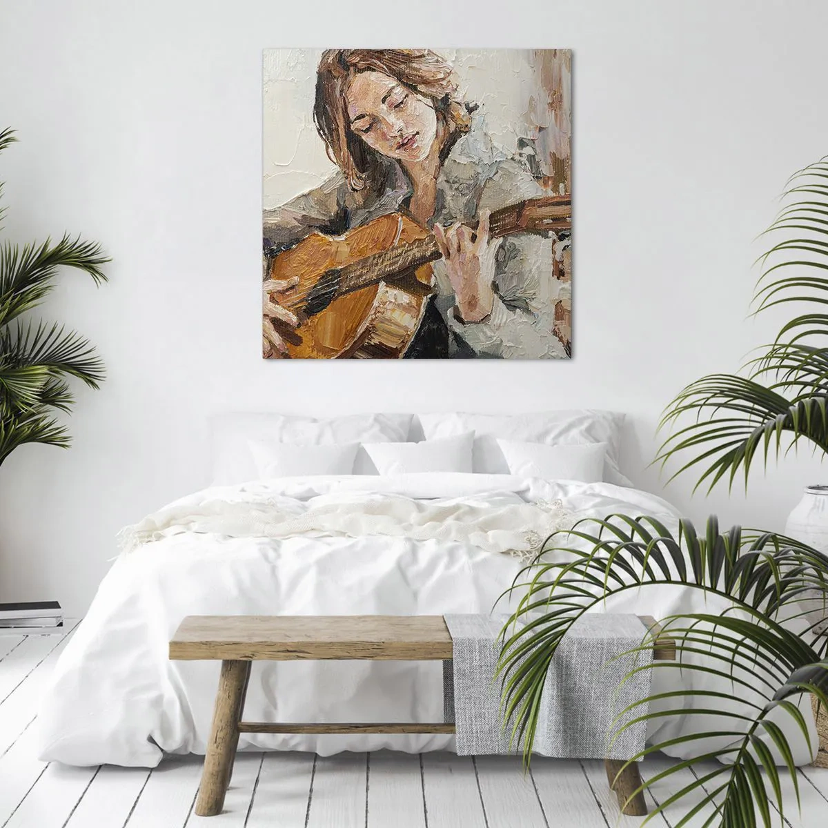 Bild auf Leinwand - Leinwandbild - Konzert für Gitarre und Mädchenherz - 30x30 cm