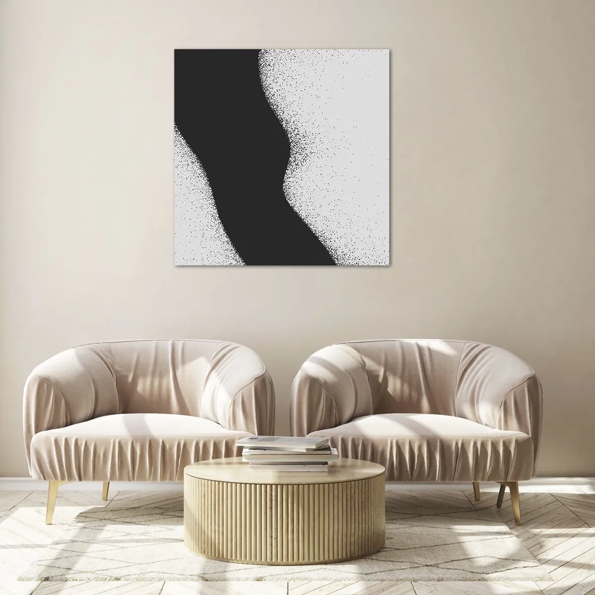 Glasbild - Bild auf glas - Flüssiges Gleichgewicht - 70x70 cm