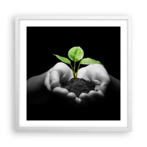 Poster in einem weißen Rahmen - Ich liebe die Natur, ich beschütze sie - 50x50 cm