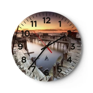 Wanduhr - Glasuhr - Authentisch, keine Touristenattrappe - 40x40 cm
