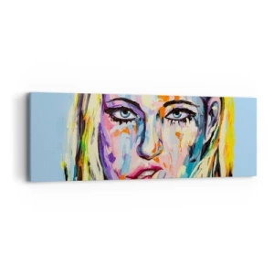 Bild auf Leinwand - Leinwandbild - Schau ihr direkt in die Augen - 90x30 cm