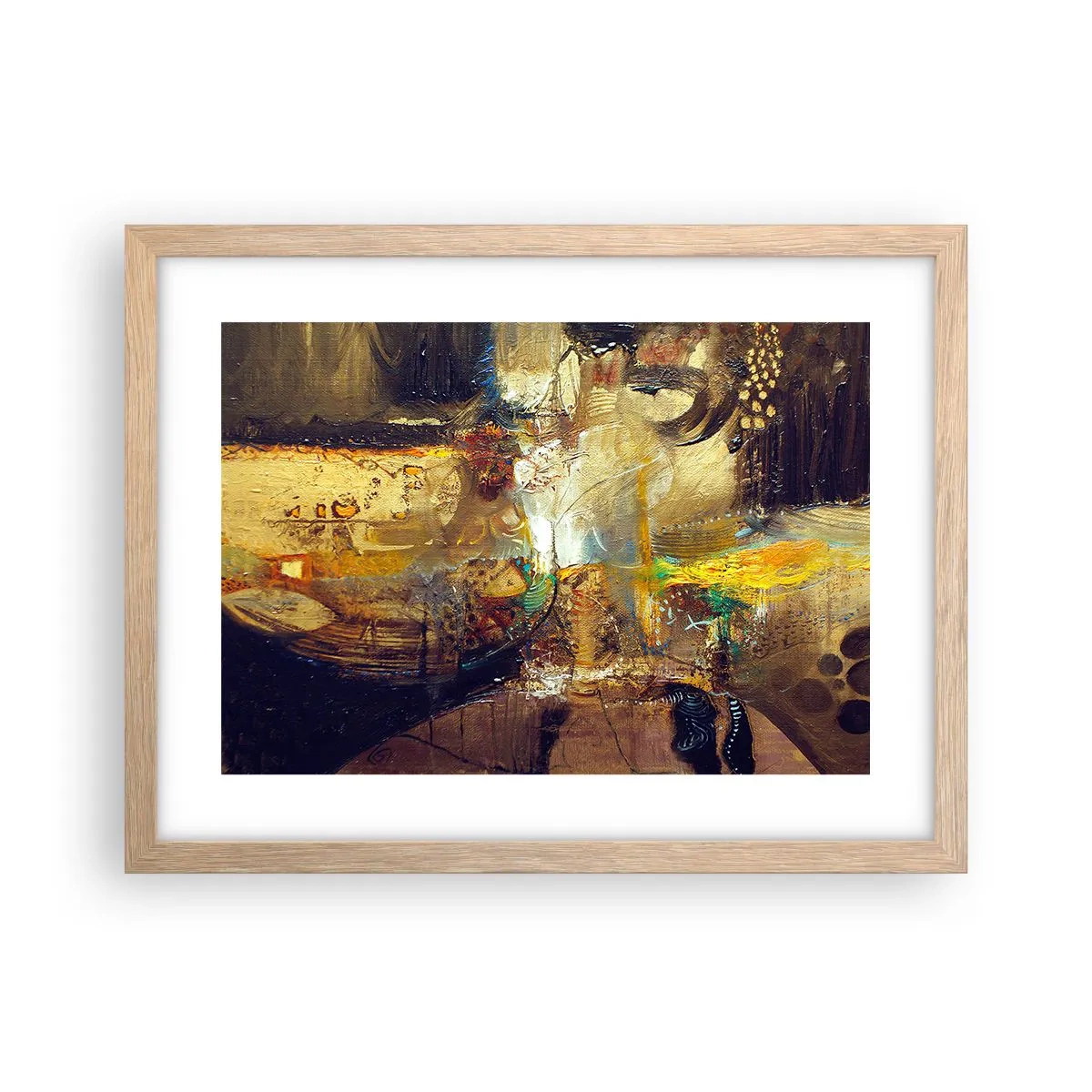 Poster in einem Rahmen aus heller Eiche - Kalt, wärmer, heiß - 40x30 cm