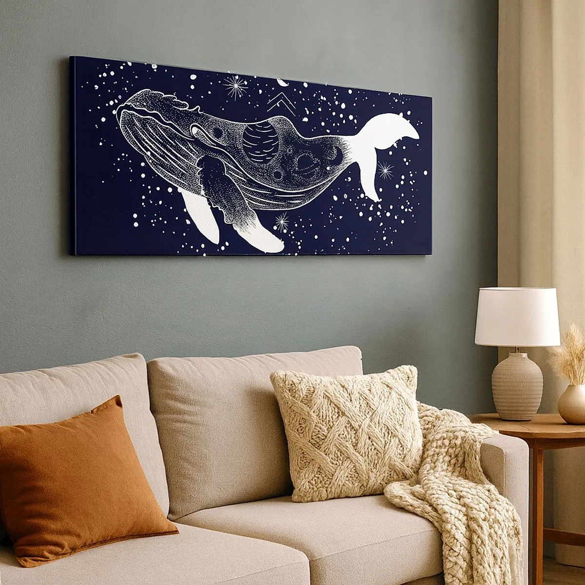 Bild auf Leinwand - Leinwandbild - Im Ozean des Universums - 100x40 cm