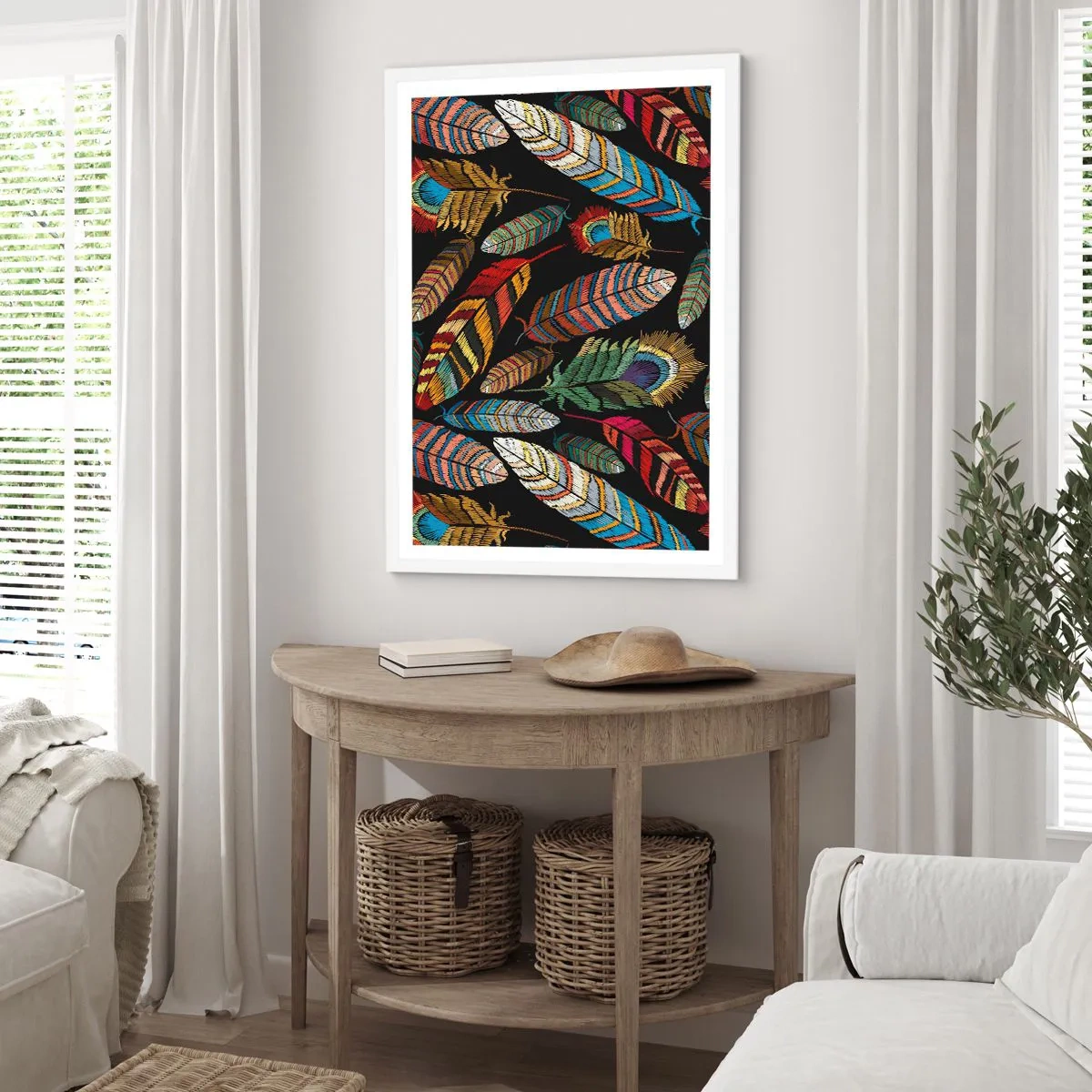 Poster in einem weißen Rahmen - Der Vogelkarneval - 70x100 cm