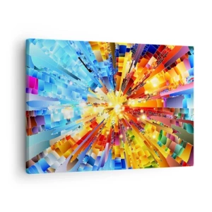 Bild auf Leinwand - Leinwandbild - Eine dynamische Explosion aus Farbe und Licht - 70x50cm - In Medienauflösung - Moderne Wanddekoration für Wohnzimmer und Schlafzimmer ARTTOR