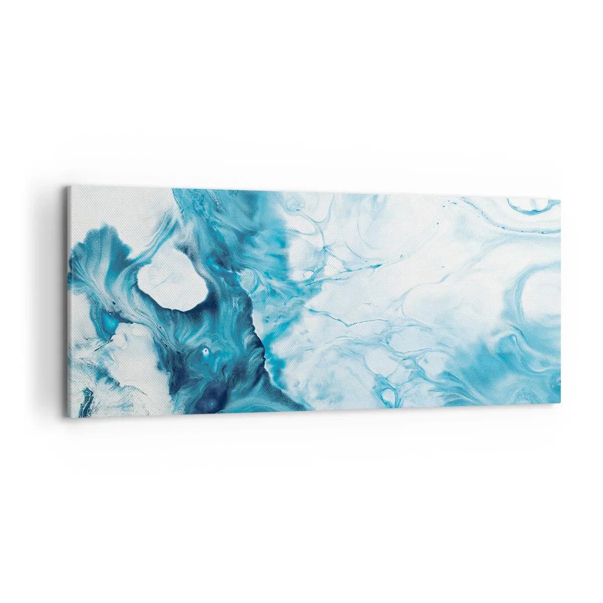 Bild auf Leinwand - Leinwandbild - Abstraktes Muster in Blautönen - 120x50cm - Blaues Konzert - Moderne Wanddekoration für Wohnzimmer und Schlafzimmer ARTTOR