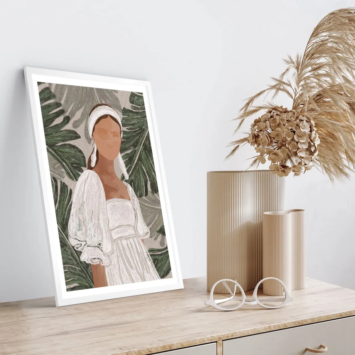 Poster in einem weißen Rahmen - Exotisches Porträt - 61x91 cm