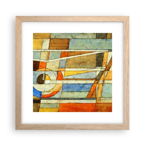 Poster in einem Rahmen aus heller Eiche - Kubismus auf der Baustelle - 30x30 cm