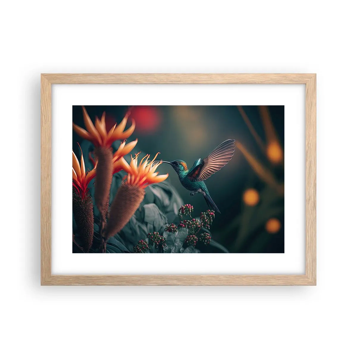 Poster in einem Rahmen aus heller Eiche - Wirklich buntes Leben - 40x30 cm