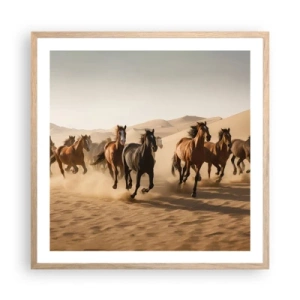 Poster in einem Rahmen aus heller Eiche - Frei wie der Wind - 60x60 cm