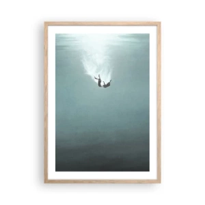 Poster in einem Rahmen aus heller Eiche - In den Armen des Ozeans - 50x70 cm