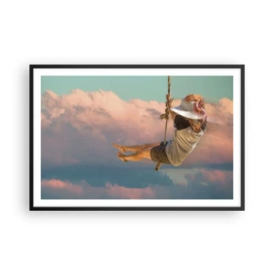 Poster in einem schwarzem Rahmen - Spaß in den Wolken - 91x61 cm