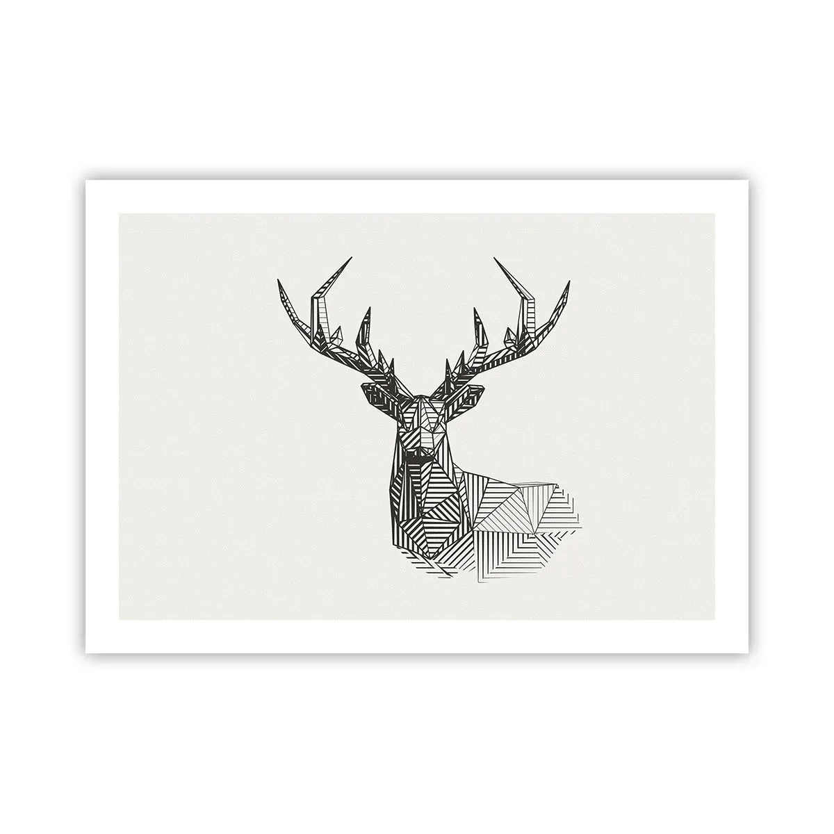 Poster - Ein Hirsch im kubistischen Stil - 70x50 cm