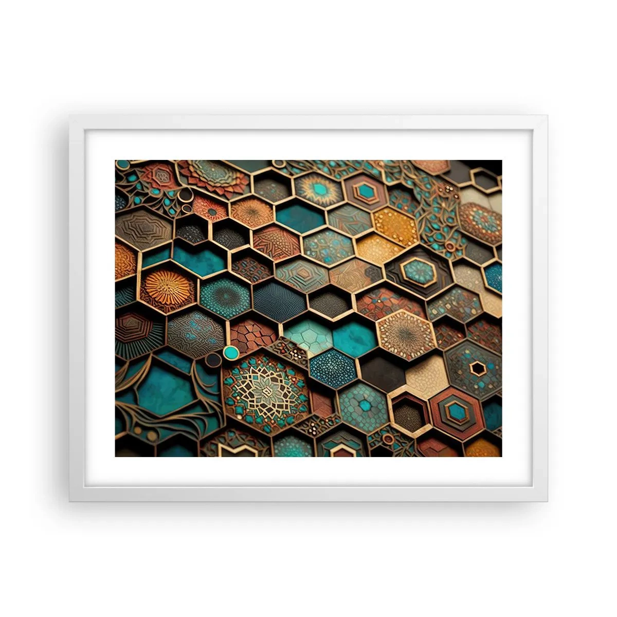 Poster in einem weißen Rahmen - Arabische Ornamente – Variation - 50x40 cm