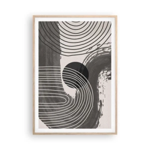 Poster in einem Rahmen aus heller Eiche - Oval gewinnt - 70x100 cm