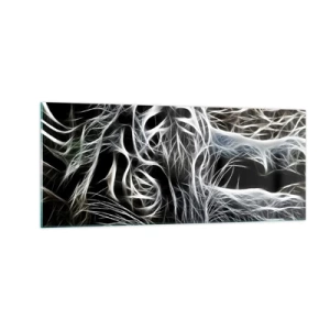 Glasbild - Bild auf glas - Eine Studie über die Leichtigkeit der Katze - 100x40 cm