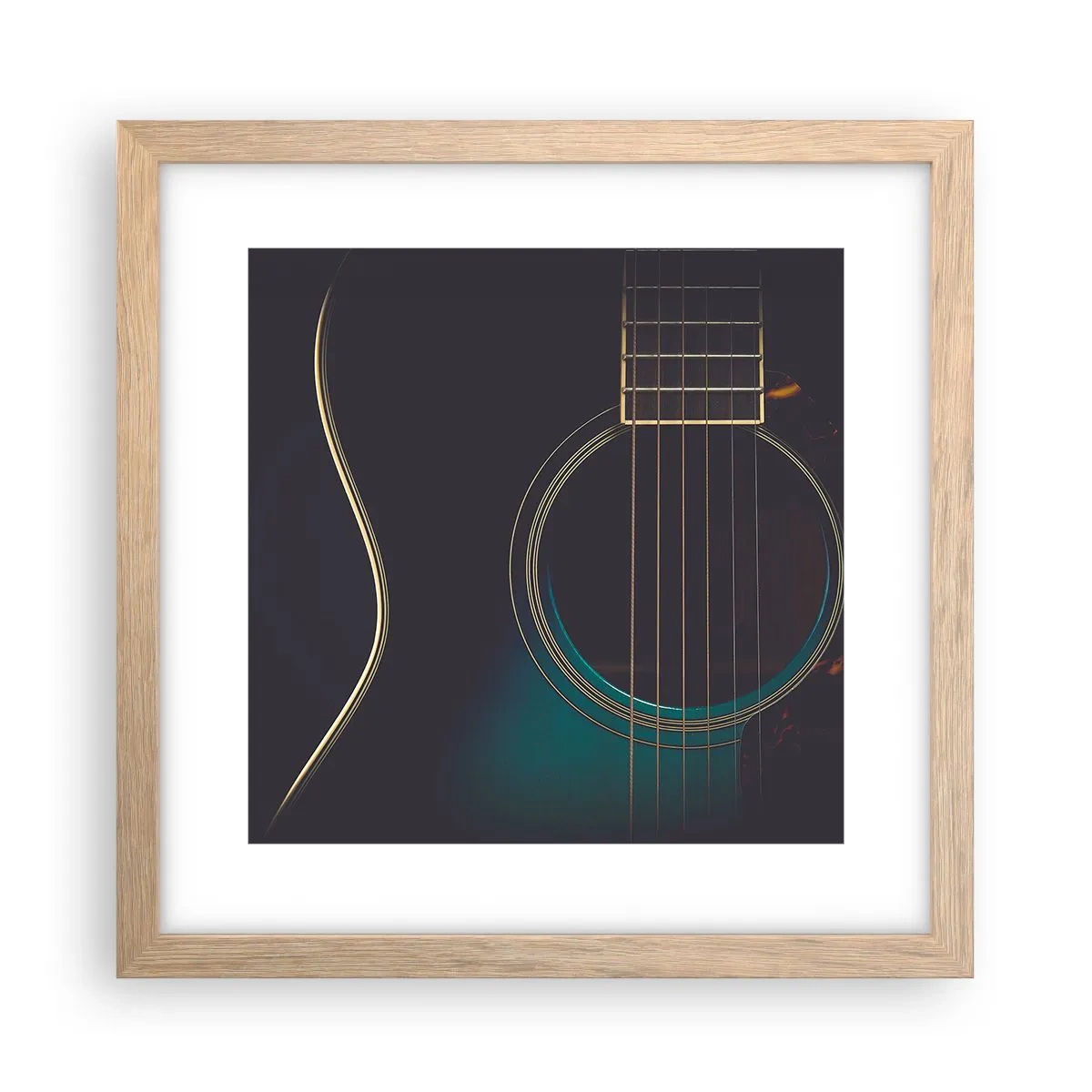 Poster in einem Rahmen aus heller Eiche - Einen Moment bevor es ertönt - 30x30 cm