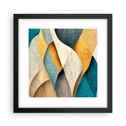 Poster in einem schwarzem Rahmen - Rhythmus und Welle - 30x30 cm