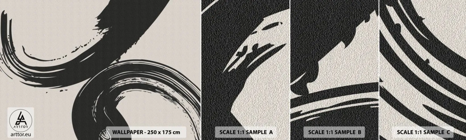 Fototapeten Muster Selbstklebend Deluxe Sticker - Ausladend und kreisförmig - Stück, Bürste, Minimalismus - 100x30 cm