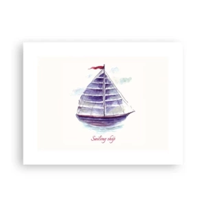 Poster - Volle Segel und ruhiges Wasser - 40x30 cm