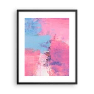 Poster in einem schwarzem Rahmen - Rosa, Blau und eine Prise Licht - 40x50 cm