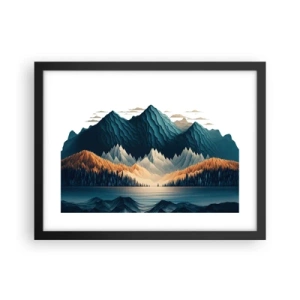 Poster in einem schwarzem Rahmen - Perfekte Berglandschaft - 40x30 cm