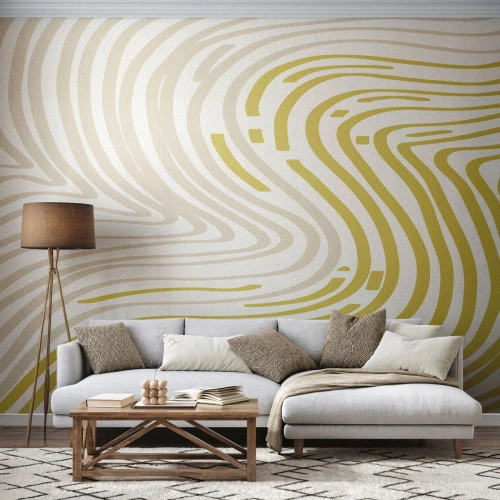 Fototapete Premium Canvas - Komposition mit sanfter Biegung - Minimalismus, Stück, Hell - 200x140 cm