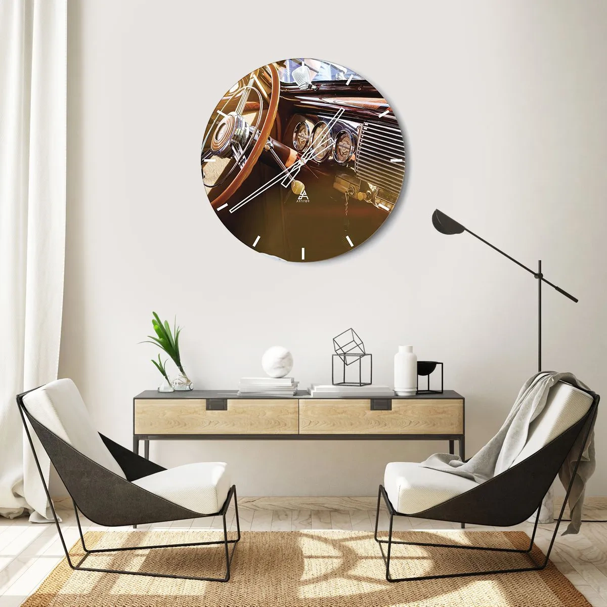 Wanduhr - Glasuhr - Ein Hauch von Luxus aus der Vergangenheit - 40x40 cm