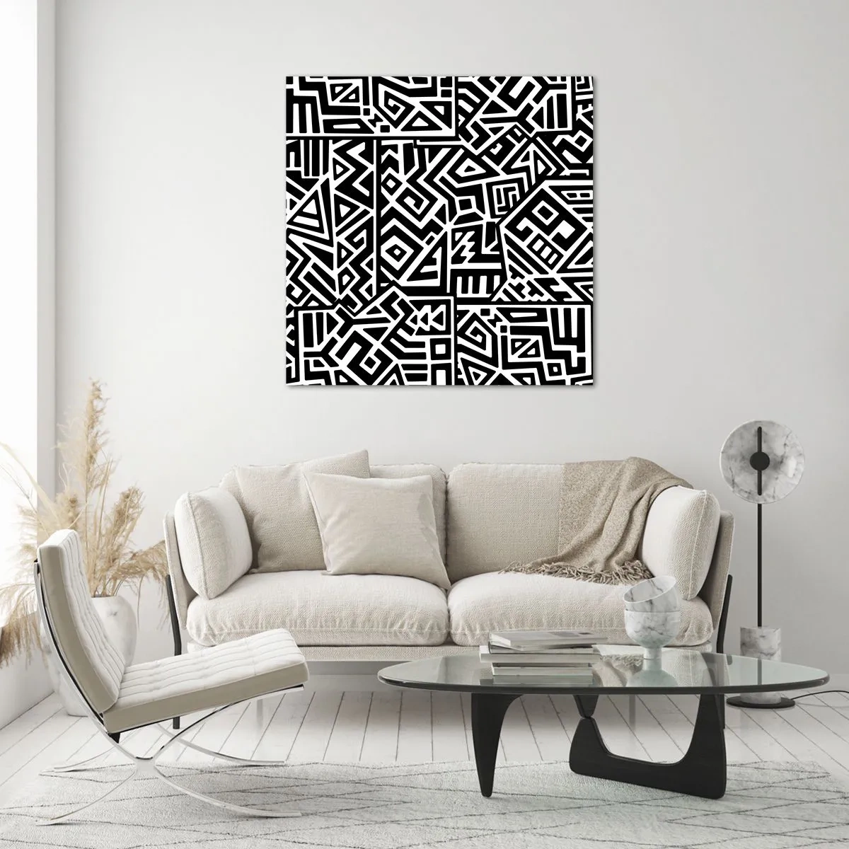Glasbild - Bild auf glas - Präkolumbianische Komposition - 60x60 cm