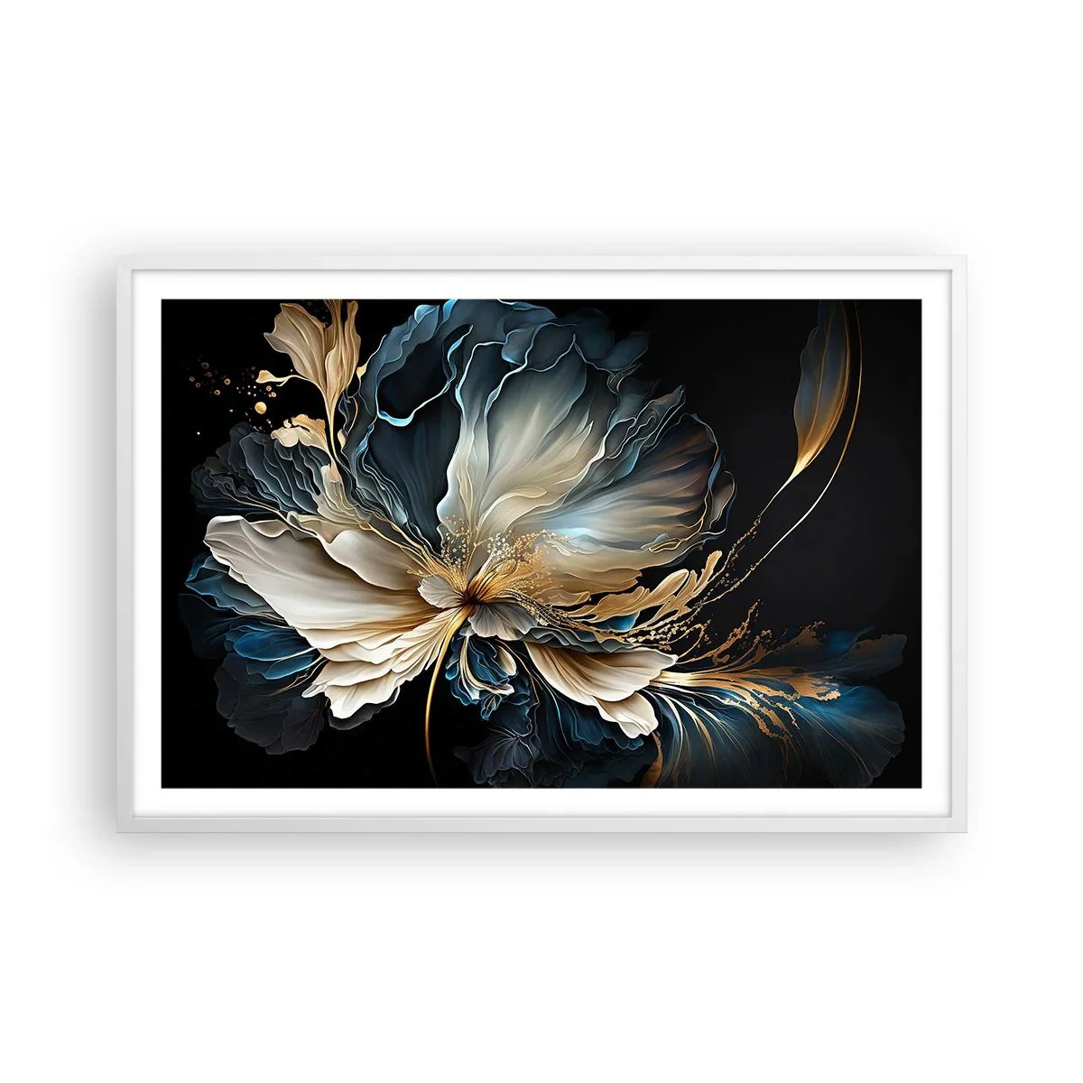 Poster in einem weißen Rahmen - Märchenhafte Farnblume - 91x61 cm