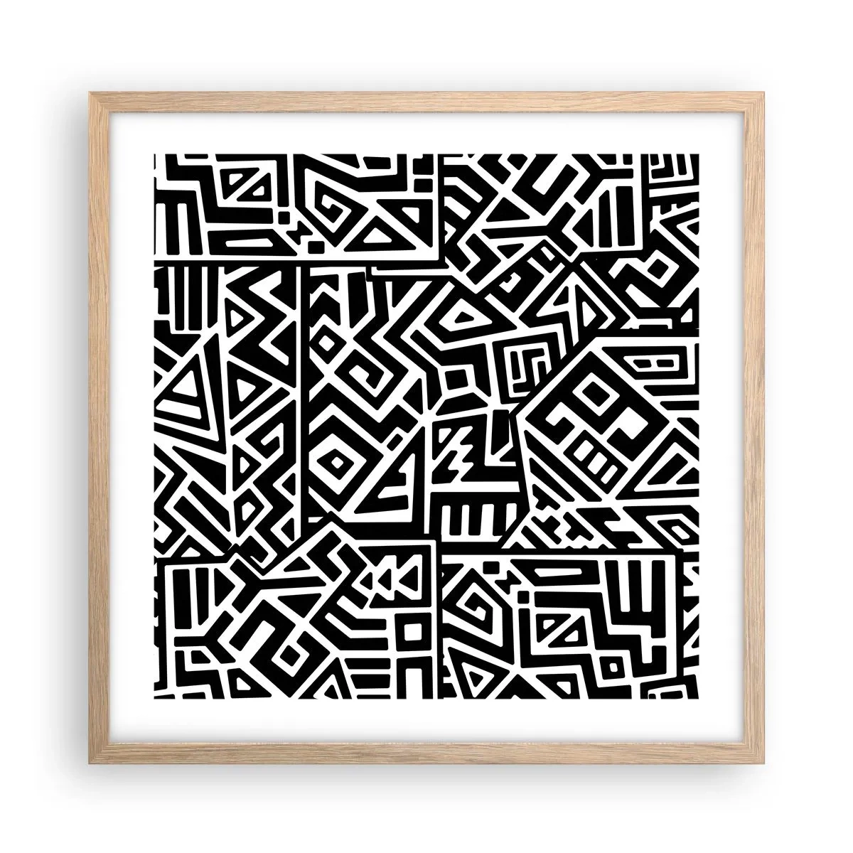 Poster in einem Rahmen aus heller Eiche - Präkolumbianische Komposition - 50x50 cm