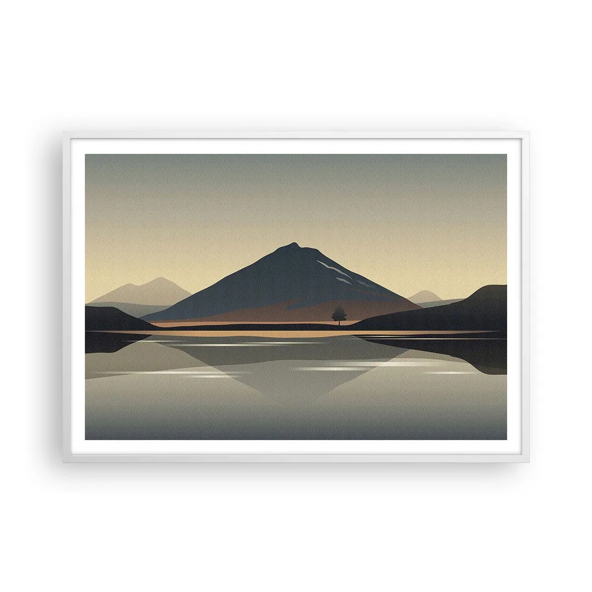 Poster in einem weißen Rahmen - Spiegelreflexion - 100x70 cm