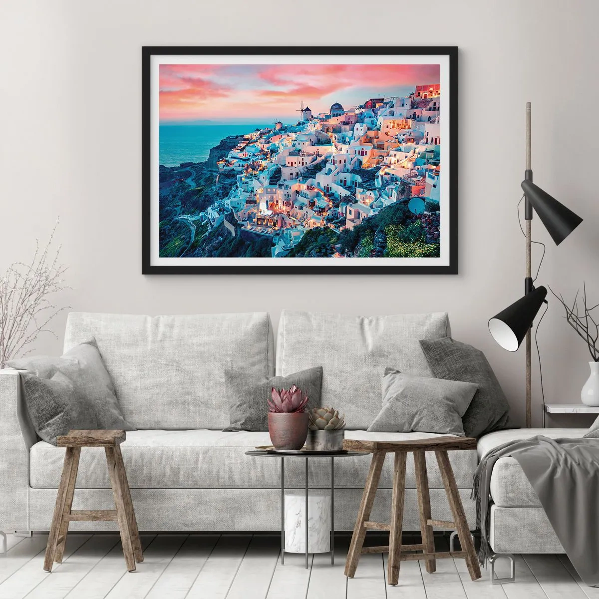 Poster in einem schwarzem Rahmen - Dein toller griechischer Urlaub - 50x40 cm