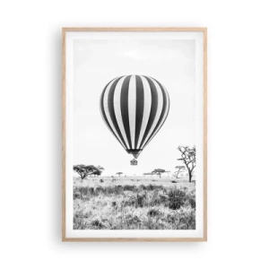 Poster in einem Rahmen aus heller Eiche - Über der Savanne - 61x91 cm