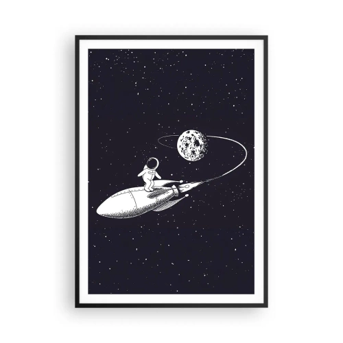 Poster in einem schwarzem Rahmen - Weltraumsurfer - 70x100 cm