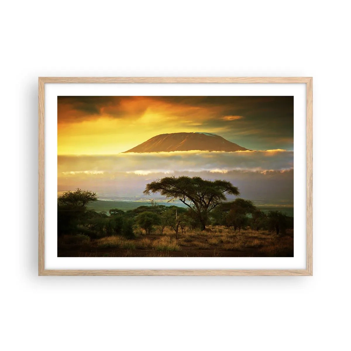 Poster in einem Rahmen aus heller Eiche - Ein Reisetraum - 70x50 cm