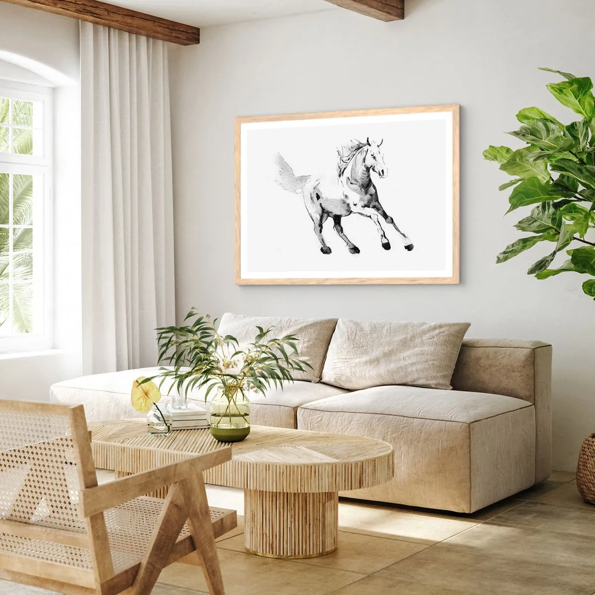 Poster in einem Rahmen aus heller Eiche - Ungezähmte Seele - 100x70 cm