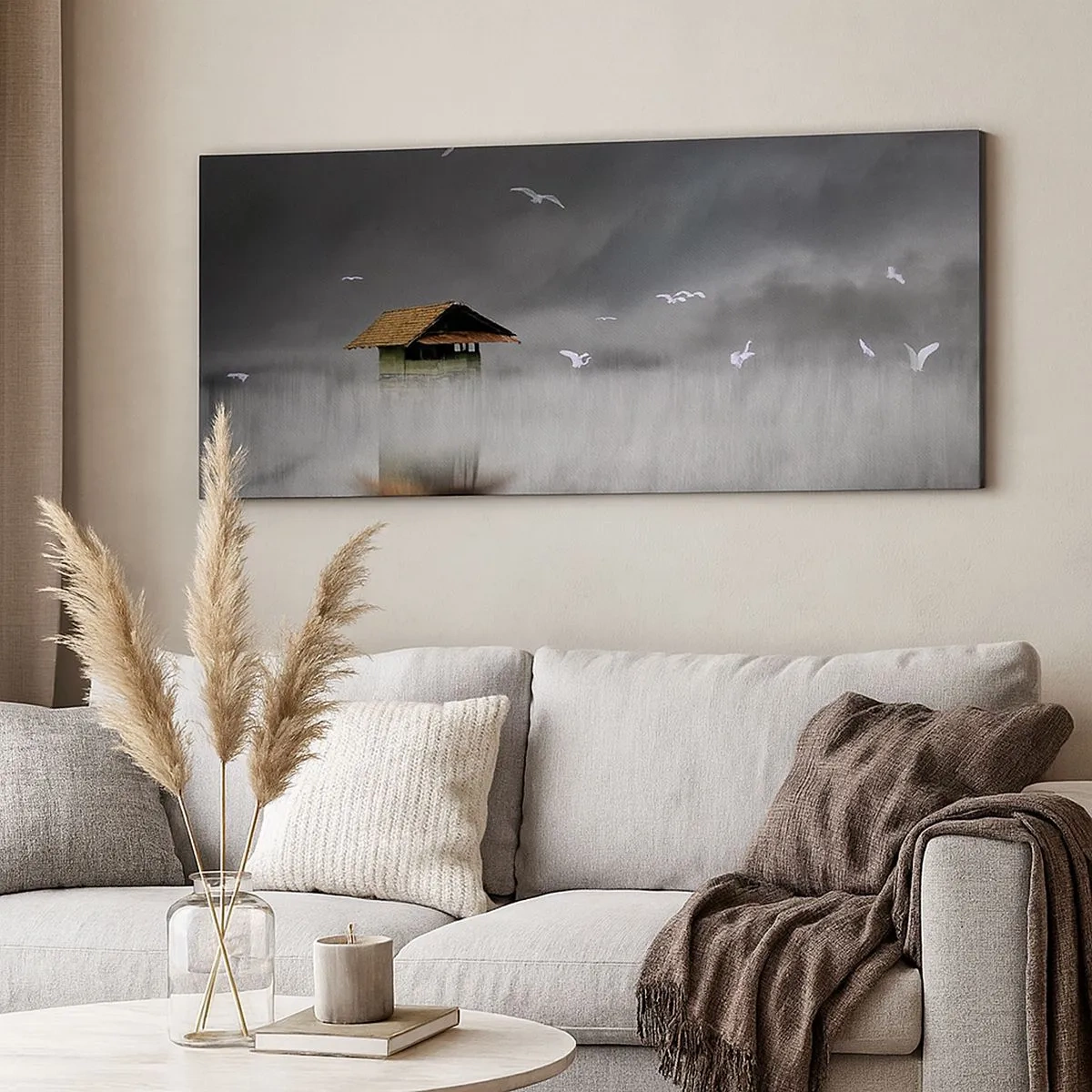 Bild auf Leinwand - Leinwandbild - Schutz vor Regen - 100x40 cm