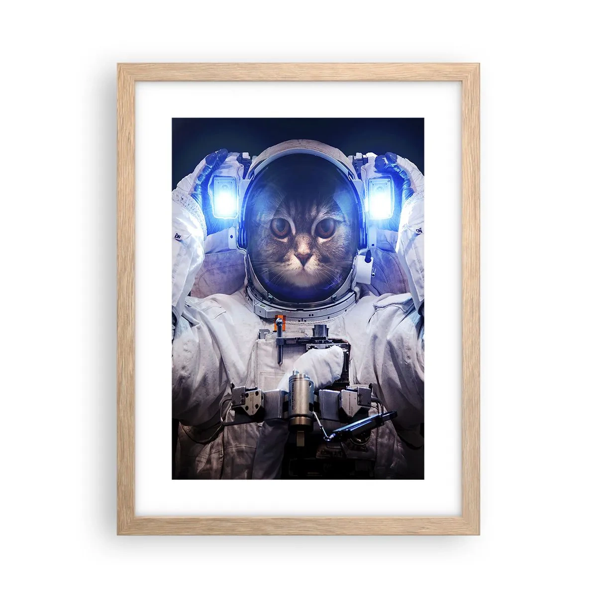 Poster in einem Rahmen aus heller Eiche - Houston, du hast ein Problem - 30x40 cm