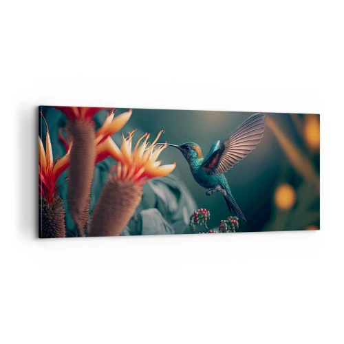 Bild auf Leinwand - Leinwandbild - Wirklich buntes Leben - 100x40 cm