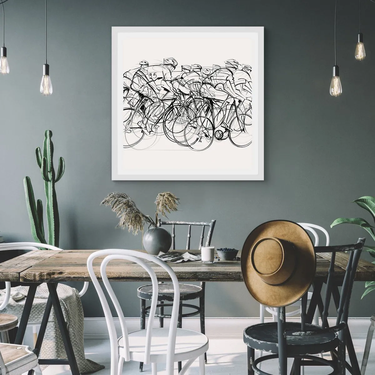 Poster in einem weißen Rahmen - Gemeinsam als Team - 40x40 cm